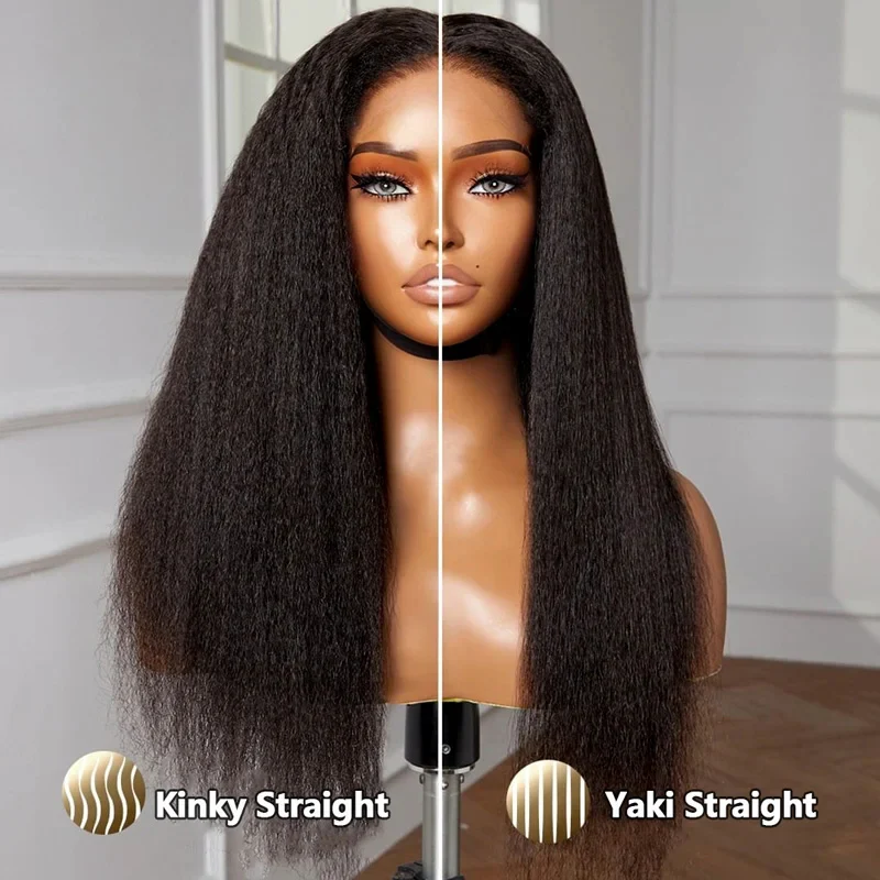 4C Edge Kinky Straight 360 HD Invisible Lace Frontal Human Hair Wig With Super Natural Hairline - Image 6