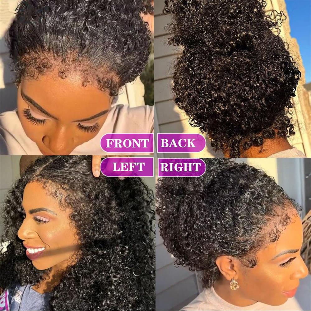 4c edges kinky Curly Wig Human Hair Undetectable Invisible 360 HD Lace Frontal Wig - Image 5