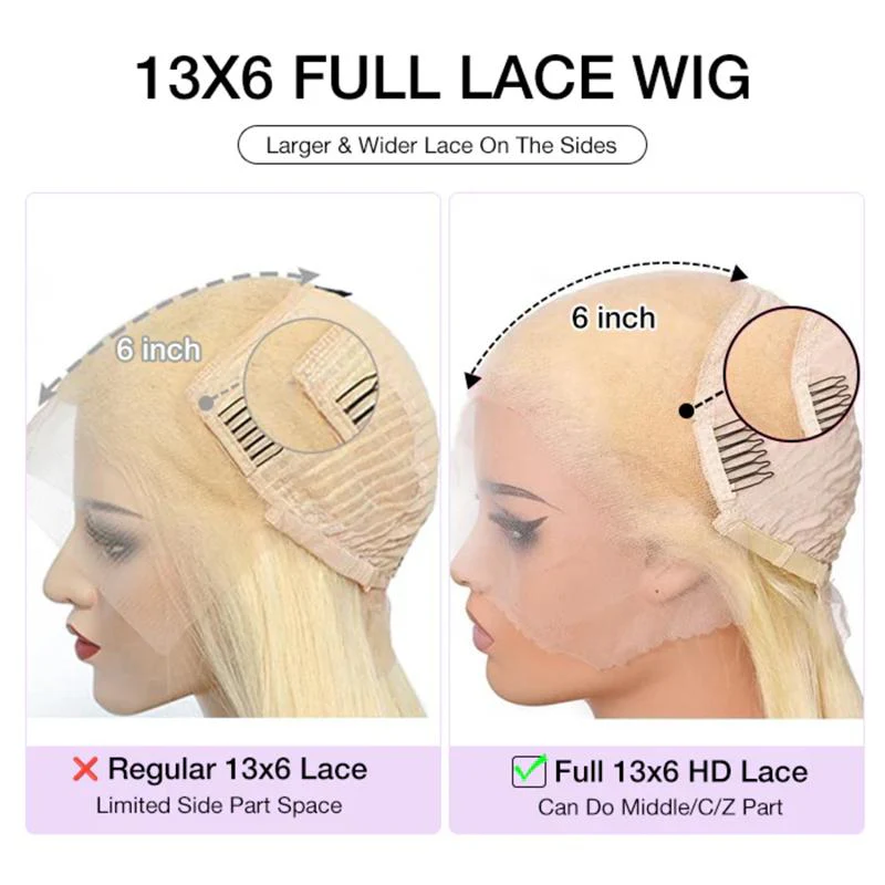 Pizazz Hair 613 Blonde Body Wave 13x6 HD Lace Front Wigs 180% Density - Image 9